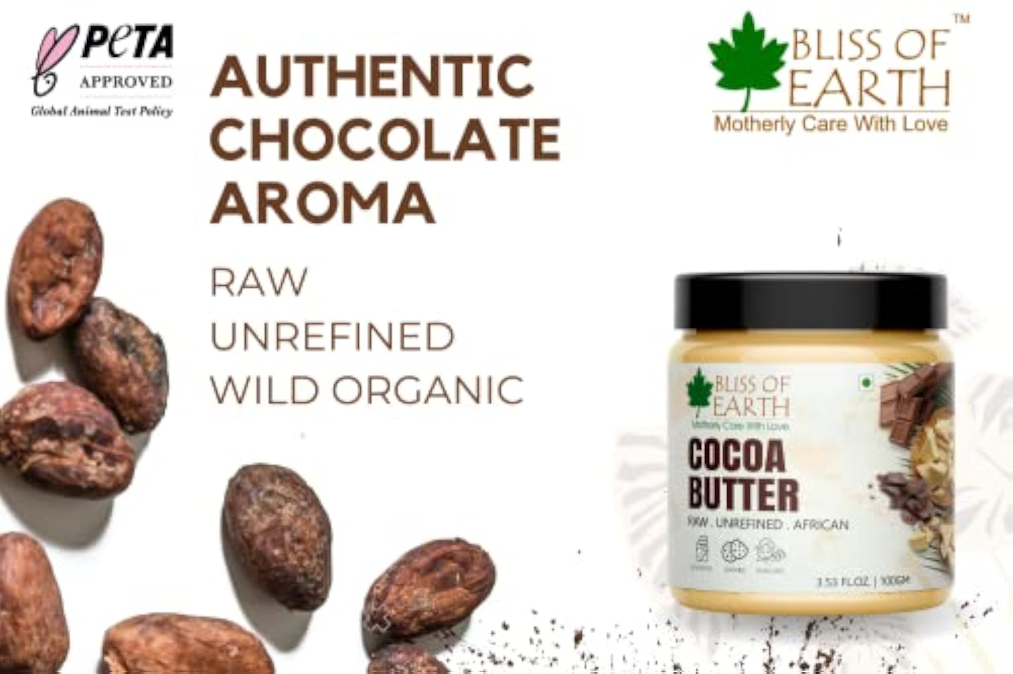 African Cocoa Butter, Raw & Rich in Fatty Acids