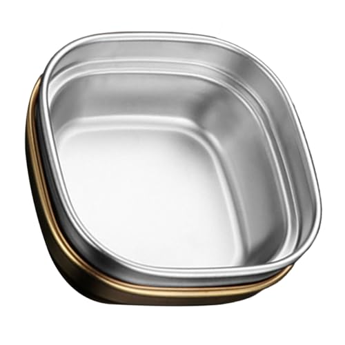 OFFSCH 304 Stainless Steel Korean Dipping Dish Elegant Seasoning Plate Small Sauce Bowl for Home Kitchen