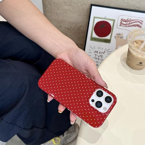 Vintage Red Polka Dot Phone Case for iPhone 15 Pro Max,Cute Retro Chic Trendy Boho Pattern Slim Soft Protective Girls Women Cover(Red White,i15ProMax 6.7in) by Reezaddin - Image 6