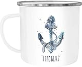 namensbecher keramik In See stechen müssen wir damit nicht gleich, aber cool ist diese Emailletasse mit Anker Motiv und Wunschnamen auf jeden Fall! Ein schönes Geschenk für Männer, Weltenbummler, ...