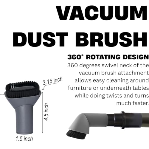 Image of For Shark Vacuum Dust Brush with Adapter Kit - Compatible with Shark Navigator Rotator NV360 NV351 NV350, NV500 NV501 HV300 HV301 HV371 HV372 - Vacuum Attachments & Accessories