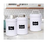 Metals Canisters Sets for Kitchen, Tea, Coffee, Food Storage, Canister in Galvanized Steel -...