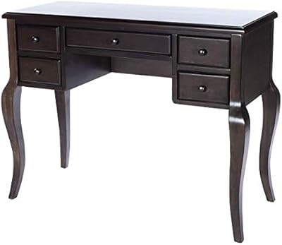 Amazon Com Butler Specialty Company Alicia 5 Drawer Writing Desk Or Vanity Dark Brown Kitchen Dining