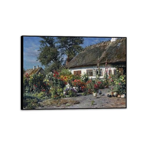 Peinture à l'huile Un jardin de chalet Peder Mork Monsted 100x70