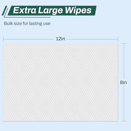 [360 Count] Adult Wipes for Elderly, 8\" x 12\" Extra Large Adult Wipes for Incontinence & Cleansing - Disposable Washcloth for Elderly Bathing No-Rinse - Vitamin E & Aloe - Thumbnail 5