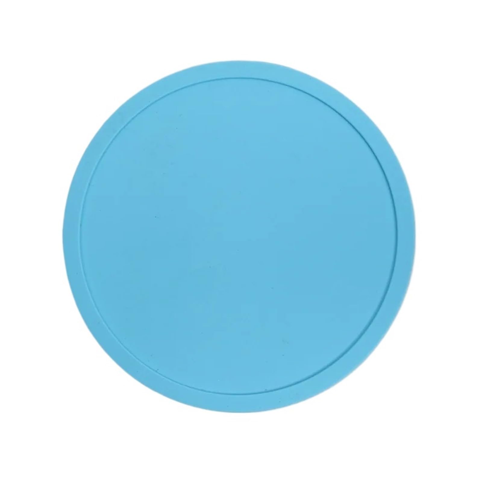 1pc 3.9 Inch Colorful Silicone Coasters Heat Resistant Tea Cup Mat Lots Drink Coffee Mug Glass Beverage(Sky blue)