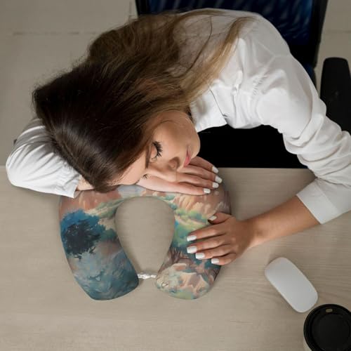 Almohada de espuma viscoelástica U para viaje miniatura 6