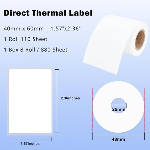 Étiquettes thermiques imperméables LENVII haute adhérence format 76x25mm