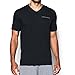 Under Armour Men's Charged Cotton V-Neck, Black (001)/Steel, Medium