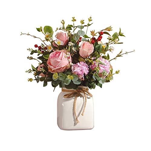 Décoration de fleurs artificielles et roses pour table de salon de maison