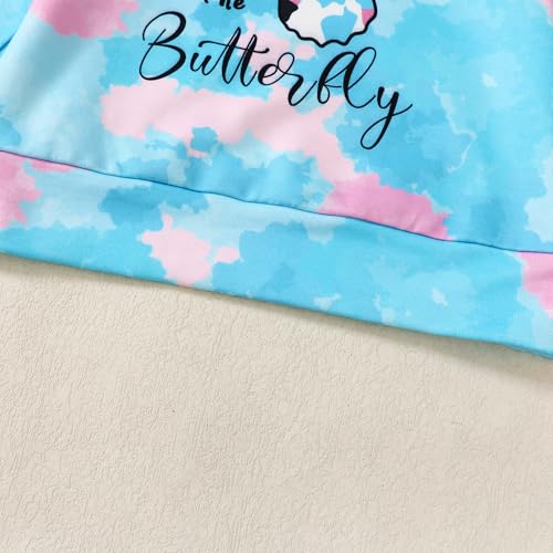 Image of Girls Clothes,Girls Fall Clothes Tie Dye Sweatshirt and Spliced Sweatpants 2pcs Girls Clothing Set 5-14t