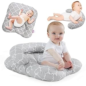 Dad-Baby Baby Lounger Baby Nest 3-in-1 Tummy Time & Seated Support for Newborns and Older Babies with Detachable Support…