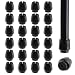 Antrader 24pcs Silicone Black Furniture Pads with Felt Pads Floor Protectors Non-Slip Sofa Chair Table Glides Feet Caps Fit Round Diameter 6/16" to 5/8" (1.2-1.6cm)