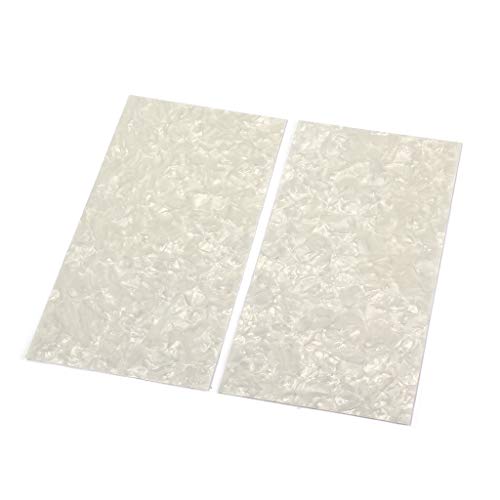 Alnicov 2Pcs Guitar Veneer,Celluloid Guitar Head Veneer White Pearl Sheet Luthier #TOP1