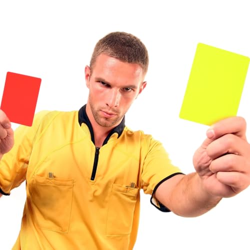 CORHAD 10Pcs Referee Cards Set - Red and Yellow Cards for Soccer Matches Durable PVC Judge for Fair Play Ideal for Kids and Football Referees - Thumbnail 6