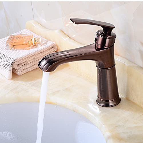 Robinets de lavabo de salle de bain mitigeur mélangeur eau chaude froide noir
