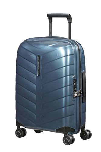 Samsonite Attrix - Spinner S, Expandable Hand Luggage, 55 cm, 38/44 L, Blue (Steel Blue)