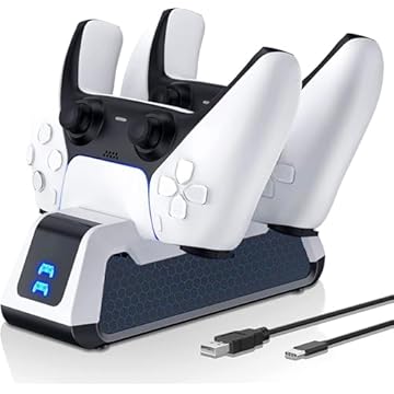 Twihill Dual Controller Station para PS5 - Compatível com PS5 Controller, com indicador e Dual USB Fast Charging