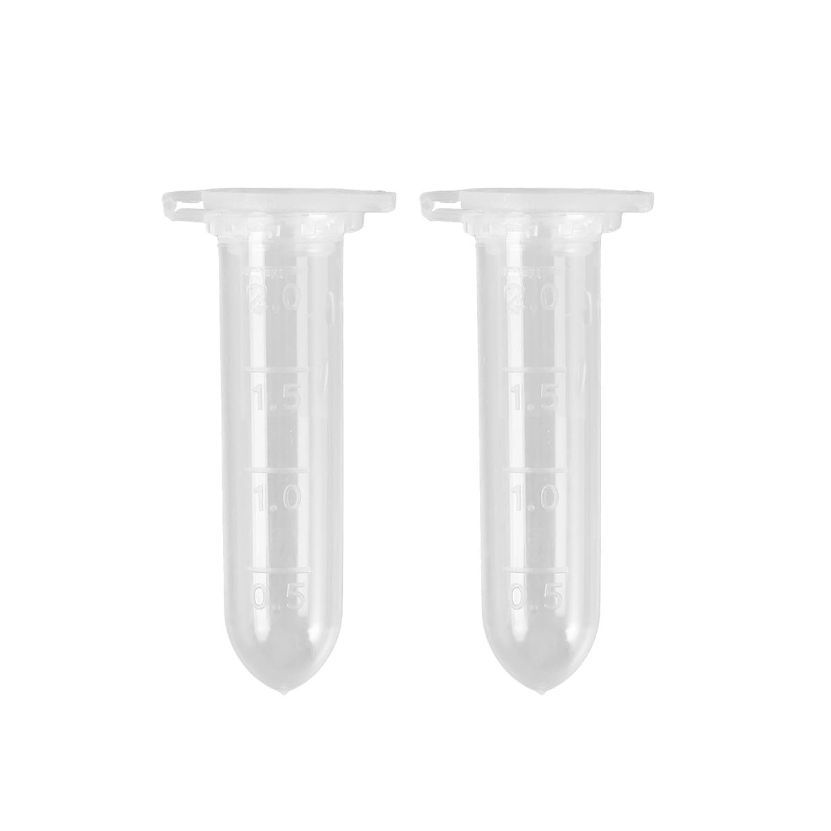 1000 Stück Zentrifugenröhrchen 2 ml mit Rundboden und Elastischem Verschluss Transparente Laborbehälter Geeignet für Probenlagerung und Bastelarbeiten