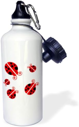 3dRose Mess of Ladybugs Sports Water Bottle, 21 oz, White image 4