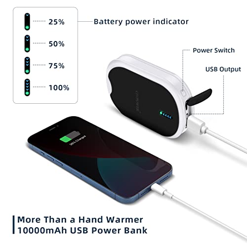 Civpower Hand Warmers, Rechargeable Hand Warmer 10000Mah, Portable Electric Usb Reusable Power Bank Pocket Warmer, Dual Sided Heater For Outdoor Hunting Fishing Camping Cycling #TOP3