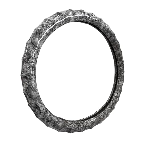 LSAUTO Wood Grain Steering Wheel Cover - Comfortable Grip, Artistic Design, Easy to Install, Universal Fit for Cars, Trucks, Vans & SUVs (White)