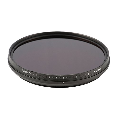Ruili Einstellbar Infrarot Pass Röntgenaufnahme Linse Filter 77mm, 530nm to 750nm,650nm,680nm,720nm,77mm Kamera Filter