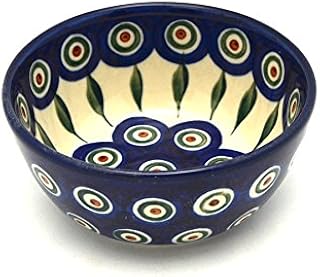 Polish Pottery Bowl - Ice Cream/Dessert - Peacock