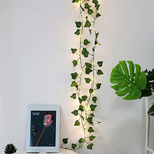Ivy Vine String Lights, Artificial Ivy Leaf Plants Led String Light Fairy Lights Garland Wreath,Hanging for Wall Party Wedding Room Home Kitchen Garden Indoor and Outdoor Decoration (33ft 100LEDs)
