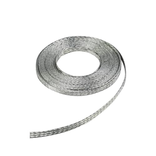 SUNNAREPOON Tinned Copper Wire Shielding Sleeve, Expandable Ground Strap Wiring Braided Sleeving Metal Mesh Sheathing Cabling Wiring Protector (1/4inch - 25ft)