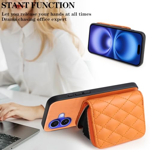 Coque iPhone 17 portefeuille avec support et porte-carte zippé