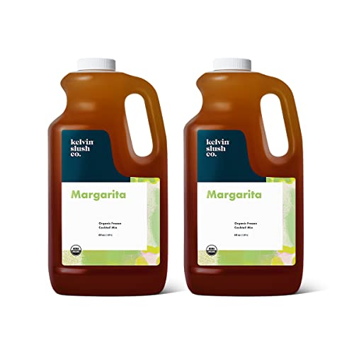 Kelvin Slush Co. – Organic Frozen Cocktail & Slush Mix – Award-Winning Slush Machine & Blender Mix, Bars, Restaurants, At Home (64 oz bottle) (Margarita, 2 x 64 Ounce)