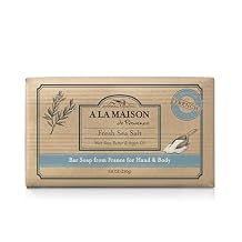 A LA MAISON Fresh Sea Salt Bar Soap - Triple French Milled Natural Moisturizing Hand Soap Bar 1 Bar of Soap, 8.8 oz