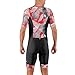 SLS3 Triathlon Suits Mens - Aerodynamic Sleeved Tri Suit Men – Lightweight Trisuit with Premium FX Fabrics - 2 Pockets (Black/Red Geo, Medium)
