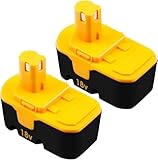 [Upgraded to 3.6Ah] 2 Pack P100 Replacement for 18V Ryobi Battery Compatible with Ryobi 18V Battery Replace for P101 ABP1803 BPP1820 1322401 1400672 130224007 Battery Cordless Power Tools (Yellow)