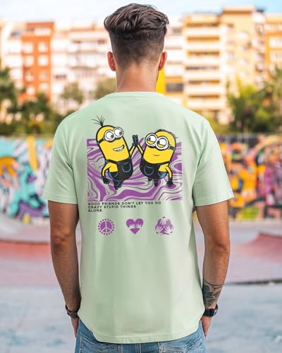 Image of Bewakoof X Minions Men's Cotton Graphic Print Regular Fit Half Sleeve Round Neck T-Shirt | Tshirt for Men Cotton| Casual Wear | Street Wear