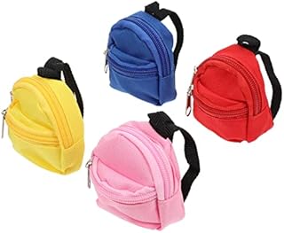 MILISTEN 4pcs Mini Doll Backpack, Cute Zipper Doll Backpacks, Doll Backpack Doll Bags Doll Accessories for Doll Play Sets