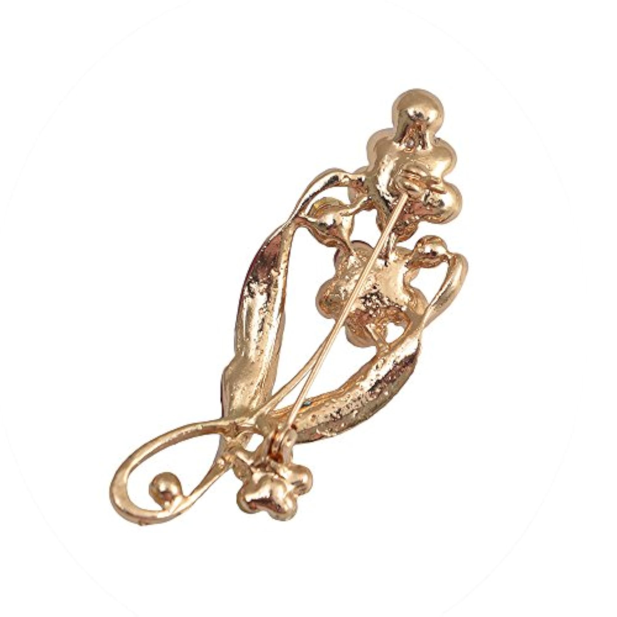 Silver Flower Brooch Pin for Women