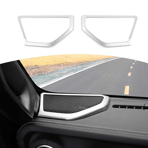 RT-TCZ for Jeep JL A Pillar Speaker Trim Cover Silver for Jeep Wrangler JL JLU 2018 up for Gladiator JT 2020 up Silver Interior Accessories 2pcs