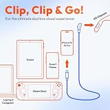 Kabel VITURE 120 cm USB-C do złącza magnetycznego, 47 cale, Podłącz okulary XR, kompatybilny z urządzeniami USB-C