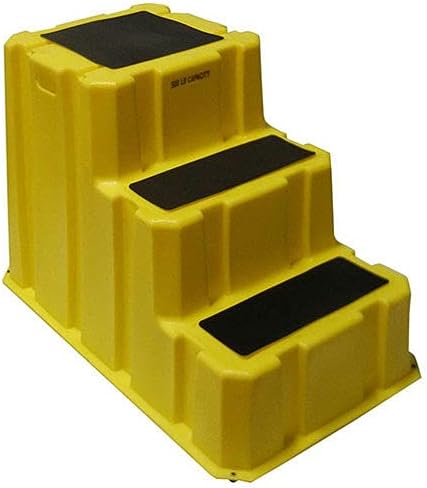 3 Step Nestable Plastic Step Stand - Yellow 25-3/4"W x 42" D x 29" H
