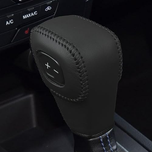bao hu shen Auto Car Leather Gear Shift Knob Cover for 2019 2020 2021 2022 Ford Ranger Review (Black line)