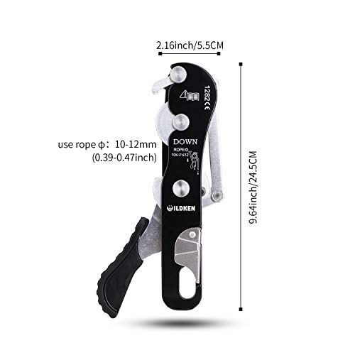 Wildken Climbing Stop Ascender Rappelling Descender Belay Devices for 10-12mm Rope Climbing Belaying and Rappelling Gear for Rock Climbing Mountaineering Tree Arborist Peak Rescue - Thumbnail 4