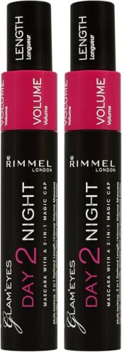 Image of Rimmel Glam Eyes Day to Night Mascara, Black, 9.5 ml (Pack of 2)