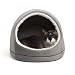 Best Friends by Sheri Kitty Hut, Ilan, Grey - Cat and Dog Pet Cave with Wide Entrance and Removable Mat Insert - Water and Dirt-Resistant Bottom, Washer and Dryer Safe - for Pets 15lbs or Less