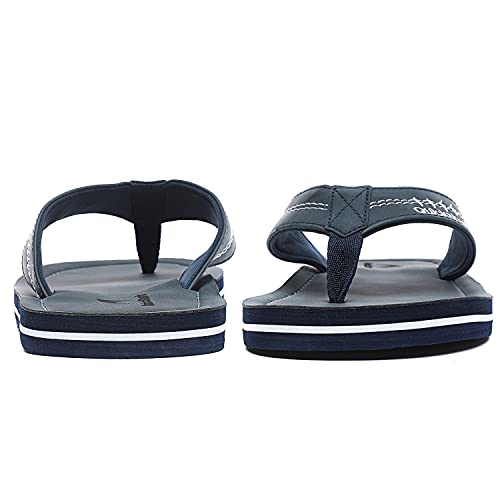 Quickshark Mens Flip Flops Leather Thong Sandals Comfort Summer Beach Slippers Arch Support 1-Blue Size 7 #TOP6