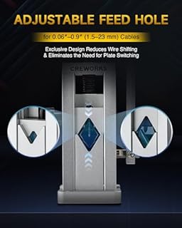 CREWORKS Manual Wire Stripping Machine with Patent, Drill Powered Wire Stripper with Adjustable Feed Hole, Portable Cable Stripper Tool with Hand Crank for 0.06"-0.9" Scrap Copper Cable Recycling