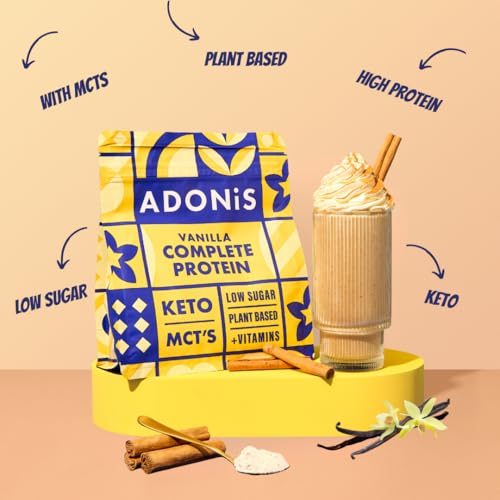 ADONiS Vanille Protein Keto Shake - Cremiger Vanille-Geschmack – Low-Carb, Hochwertiges Eiweißpulver für Muskelaufbau & Regeneration – Perfekt für Keto-Diät & Fitness