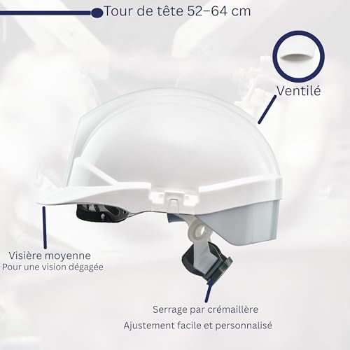Casco Centurion Reflex ventilado con trinquete de rueda plateada blanca 5