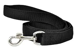 PSK PET MART Collection Fancy 1 Inch Nylon Dog Leash - Black (Medium)